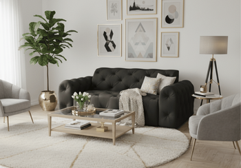 Sofa 2-osobowa z eleganckimi pikowaniami CANDY 190x107 cm