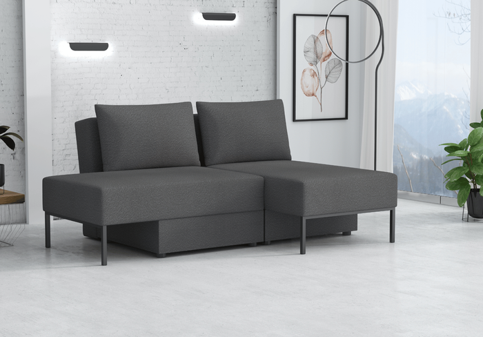 Wielofunkcyjna sofa narożna z funkcją spania TOMI 165x205 cm