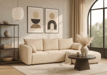 Narożnik prawostronny z funkcją spania LUNA 255x165 cm