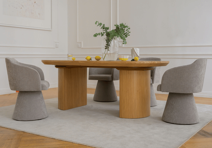 Stół rozkładany na ryflowanej nodze PAWEŁ T72 110x200-300 cm