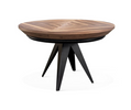 Stół Mietek okrągły rozkładany na metalowej podstawie Orzech ameykański 130 - 230 cm T49 