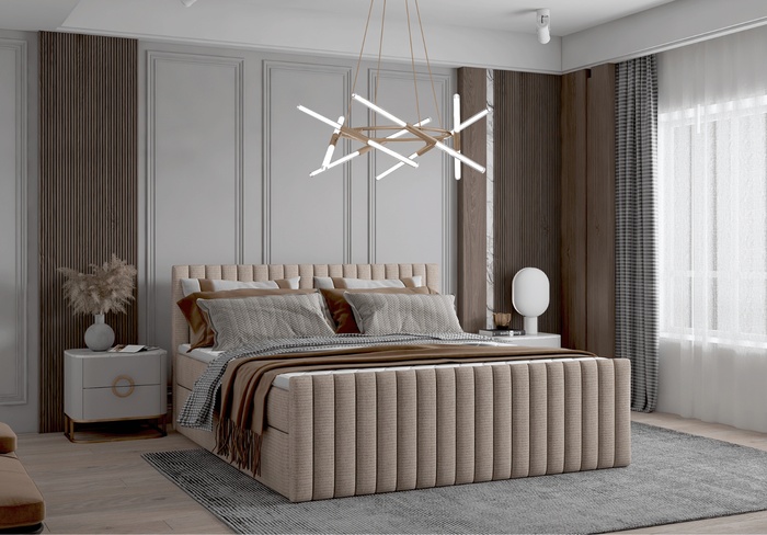 Łóżko kontynentalne boxspring HERA 123x222 cm