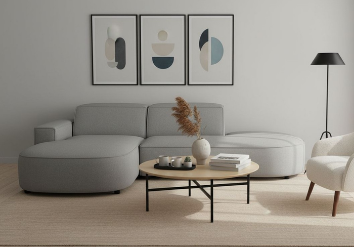 Narożnik lewostronny z otomaną LUCAS 285x165 cm