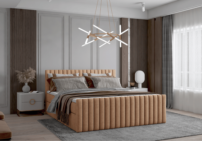 Łóżko kontynentalne boxspring HERA 143x222 cm