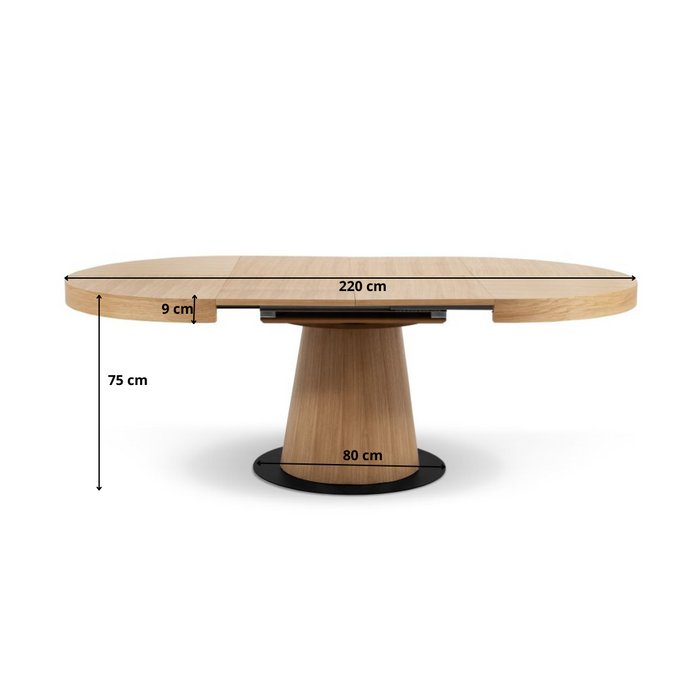 Stół Teofil nowoczesny, okrągły, rozkładany 120 cm - 220 cm T74