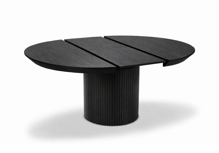 Stół okrągły, rozkładany na ryflowanej nodze DARIUSZ T68 130-180 cm