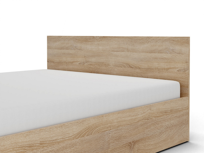 Łóżko drewniane dąb sonoma z materacem ATENA 140x200cm