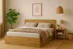 Łóżko drewniane dąb artisan z materacem ATENA 160x200cm 