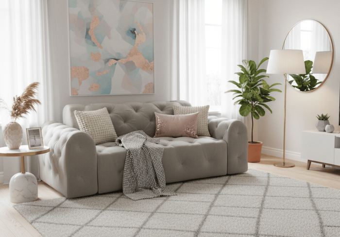 Sofa 2-osobowa z eleganckimi pikowaniami CANDY 190x107 cm 