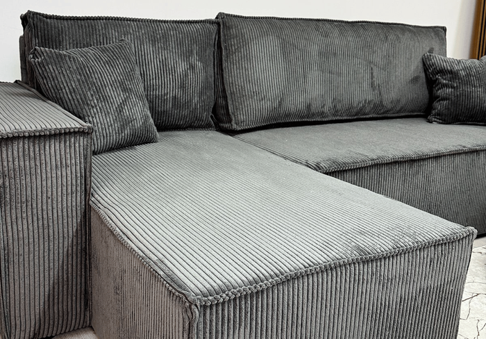 Narożnik uniwersalny z funkcją spania DENIS 244x142 cm