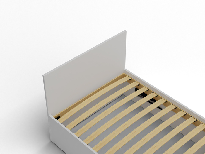 Łóżko pojedyncze, drewniane białe z materacem ATENA 90x200cm