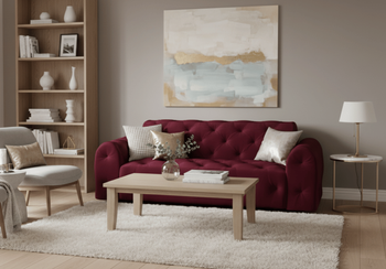 Sofa 4-osobowa z eleganckimi pikowaniami CANDY 255x107 cm