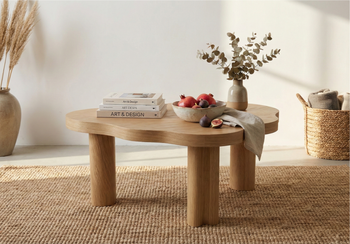 Stolik kawowy CUMULONIMBUS z fornirem dębowym 91 x 71 cm