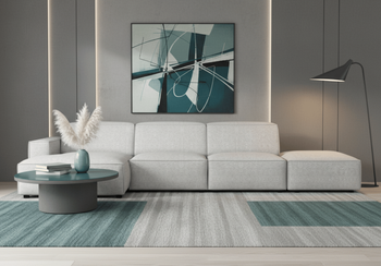 Narożnik 5-osobowy lewostronny z pufą LUCAS 340x166 cm