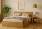 Łóżko drewniane dąb artisan z materacem ATENA 120x200cm
