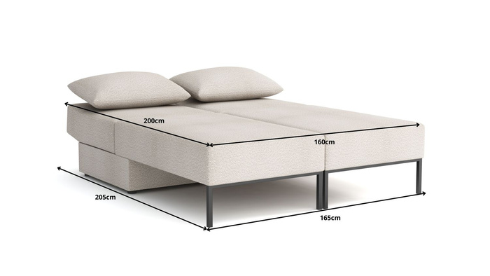 Wielofunkcyjna sofa narożna z funkcją spania TOMI 165x205 cm