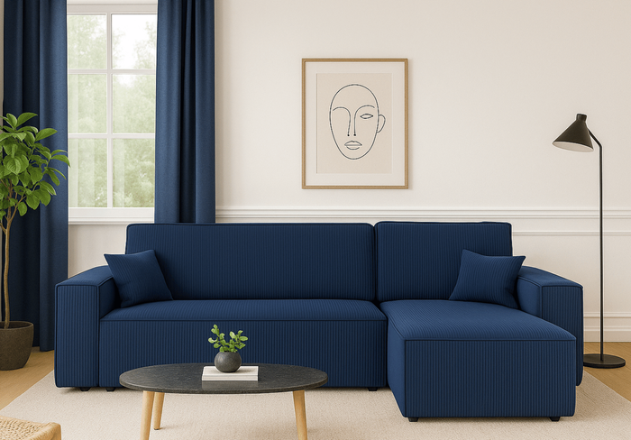 Narożnik uniwersalny z funkcją spania DENIS 244x142 cm