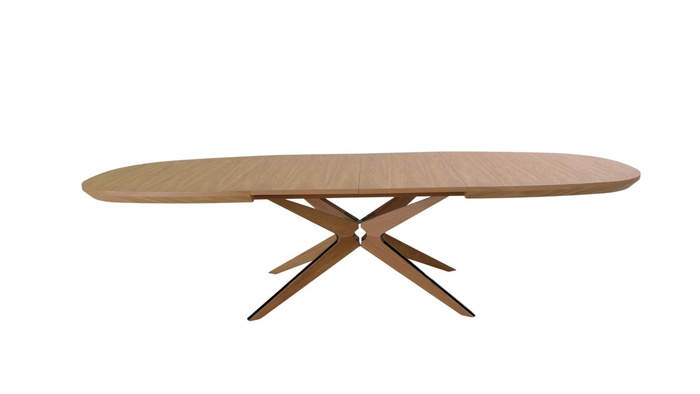 Owalny dębowy stół rozkładany 110 cm x 200-300 cm T79
