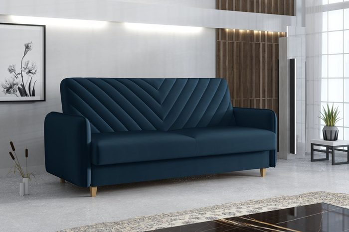 Wersalka rozkładana Loren 186x120 cm - granatowa Amon 07