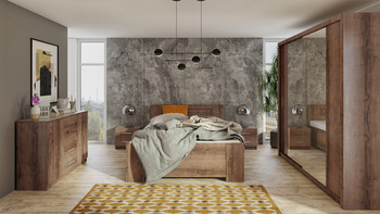 Szafa przesuwna z lustrem o szerokości 200 x 215 cm Bianca