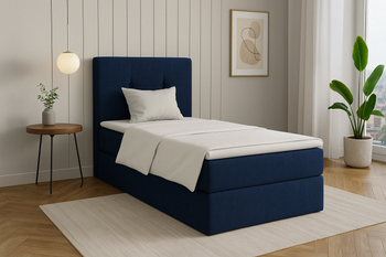 Łóżko kontynentalne Diego 80x200 z topperem i pojemnikiem na pościel