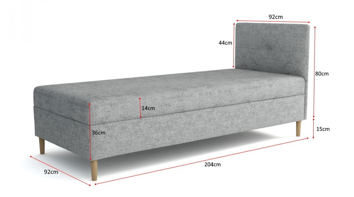 ŁÓŻKO KONTYNENTALNE DEDAL 204x92 cm