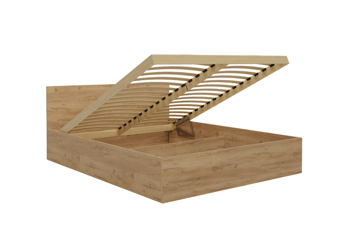 Łóżko drewniane dąb craft z materacem ATENA 160x200cm