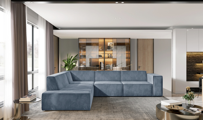 Nowoczesny narożnik modułowy do salonu Gaba A  285x254 cm