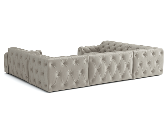 Narożnik U z eleganckimi pikowaniami CANDY 318x254 cm