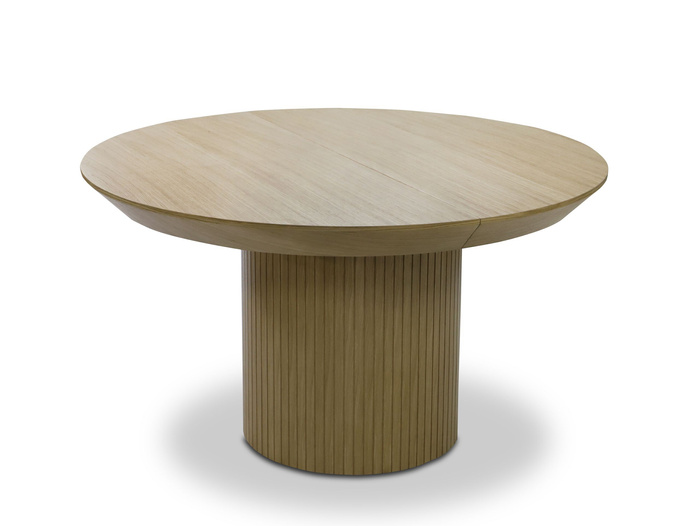 Stół okrągły, rozkładany na ryflowanej nodze DARIUSZ T68 130-180 cm