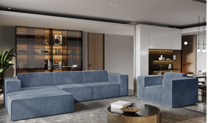 Nowoczesny narożnik modułowy do salonu Gaba A  285x254 cm