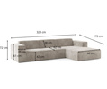Nowoczesny narożnik modułowy do salonu Gaba A  284x254 cm