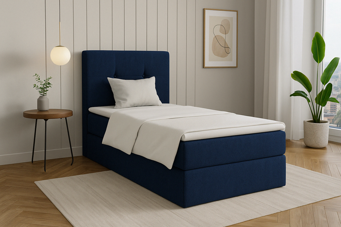 Łóżko kontynentalne Diego 80x200 z topperem i pojemnikiem na pościel 