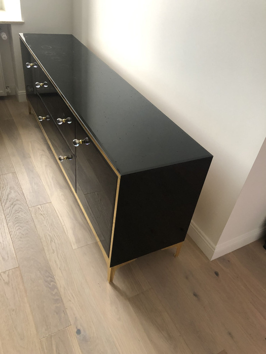 Komoda z czarnego szkła Australia 170x60x40 cm