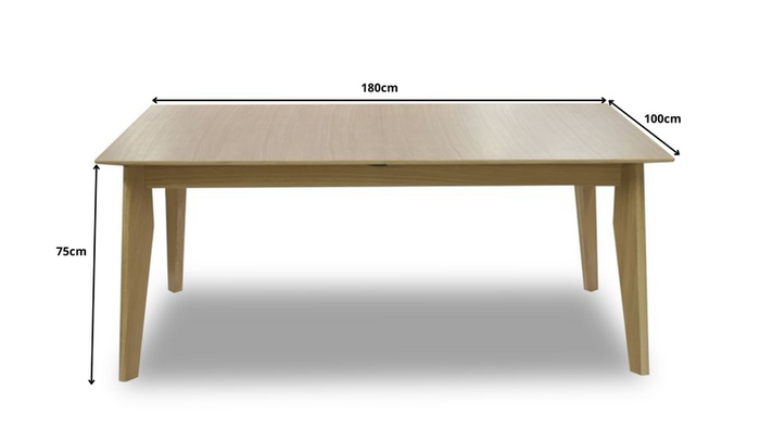 STÓŁ PROSTOKĄTNY ROZKŁADANY  100 cm x 180 - 265 cm T67