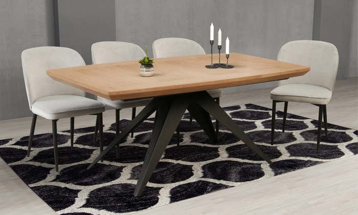 Stół Kazik rozkładany na metalowej nodze 100 x 200 - 300 cm T56 