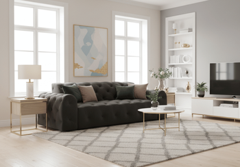 Sofa 4-osobowa z eleganckimi pikowaniami CANDY 255x107 cm