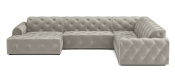 Stylowy narożnik z eleganckimi pikowaniami Candy 334x254 cm