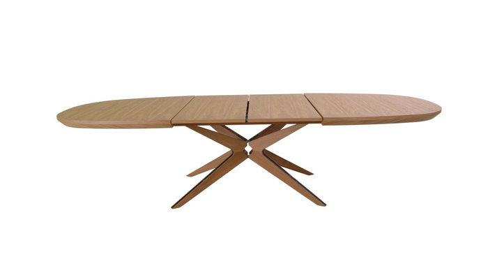 Owalny dębowy stół Gniewsko rozkładany 110 cm x 200-300 cm T79