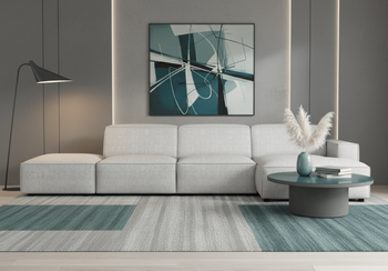 Narożnik 5-osobowy prawostronny z pufą LUCAS 340x166 cm