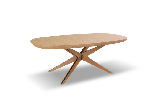 Owalny dębowy stół rozkładany 110 cm x 200-300 cm T79