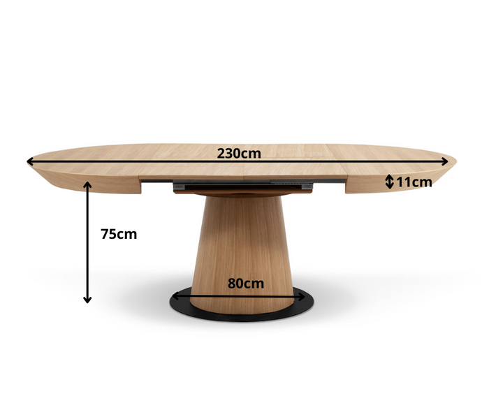 Stół Teodor nowoczesny, okrągły, rozkładany 130 cm - 230 cm T73