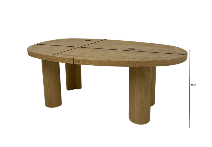 Stolik kawowy TAI z fornirem dębowym 100 x 60 cm