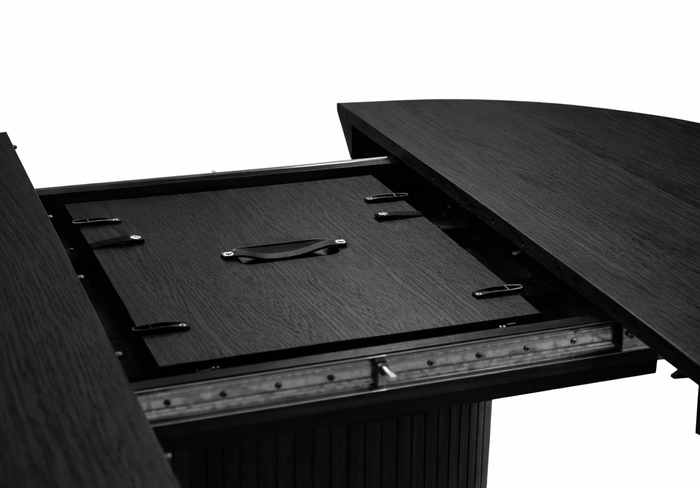 Stół okrągły, rozkładany na ryflowanej nodze DARIUSZ T68 130-180 cm