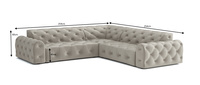 Stylowy narożnik z eleganckimi pikowaniami Candy 254x254 cm