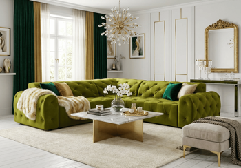 Narożnik z eleganckimi pikowaniami CANDY 254x254 cm