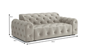 Stylowa sofa 3 osobowa z eleganckimi pikowaniami Candy 230x94 cm
