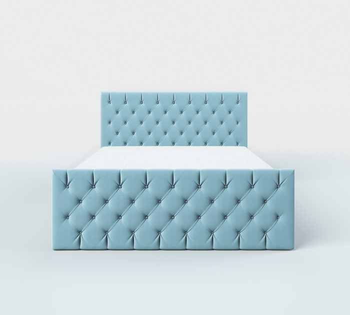 Venus łóżko tapicerowane 120x200 cm z pikowanym zagłowiem, materacem bonell  i dwoma pojemnikami 