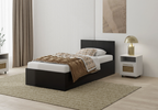 Łóżko pojedyncze, drewniane czarne z materacem ATENA 90x200cm 