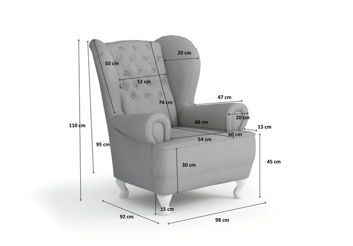 Fotel uszak pikowany NEPAL 110x80 cm 